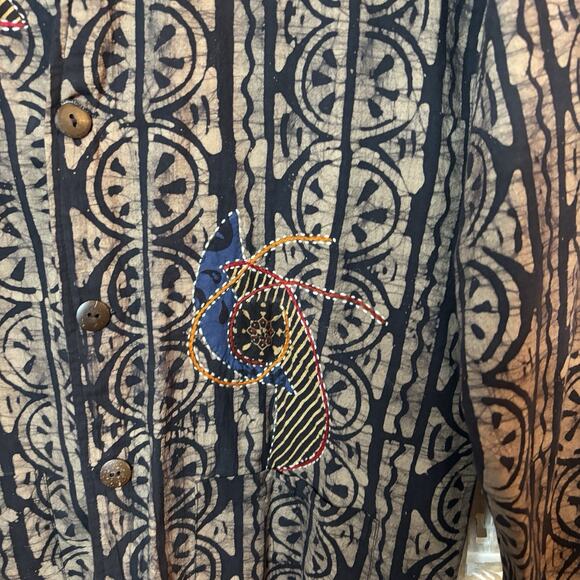Women's Cotton Suzani Embroidery Jacket Button Front Reversible Jacket Artsy - Picture 3 of 12